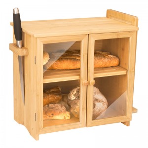 ERGODESIGN Double-door Bread Box with Knife And Movable Cutting Board Holders