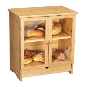ERGODESIGN Double-door Bread Box with Movable Board and Drawer