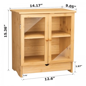 ERGODESIGN Double-door Bread Box with Movable Board and Drawer