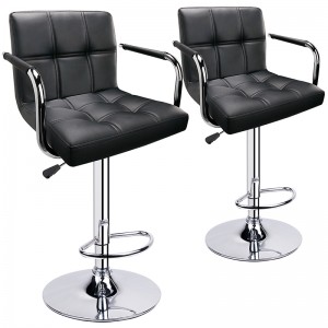 ERGODESIGN Swivel Bar Stools With Arms & Footrest